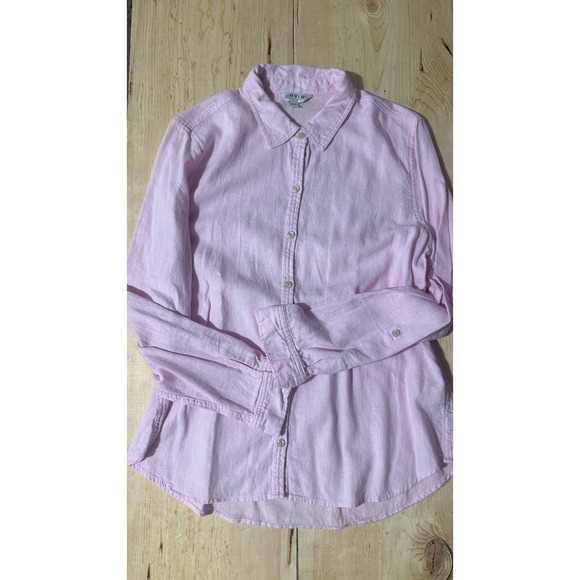 Orvis Tops - Orvis Classic Collection Pink Linen Blend Button‎ Down Shirt Womens Large L/G